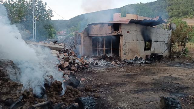Kastamonu'da yangın: 2 ev, samanlık, ahır, traktör ve ambarlar zarar gördü